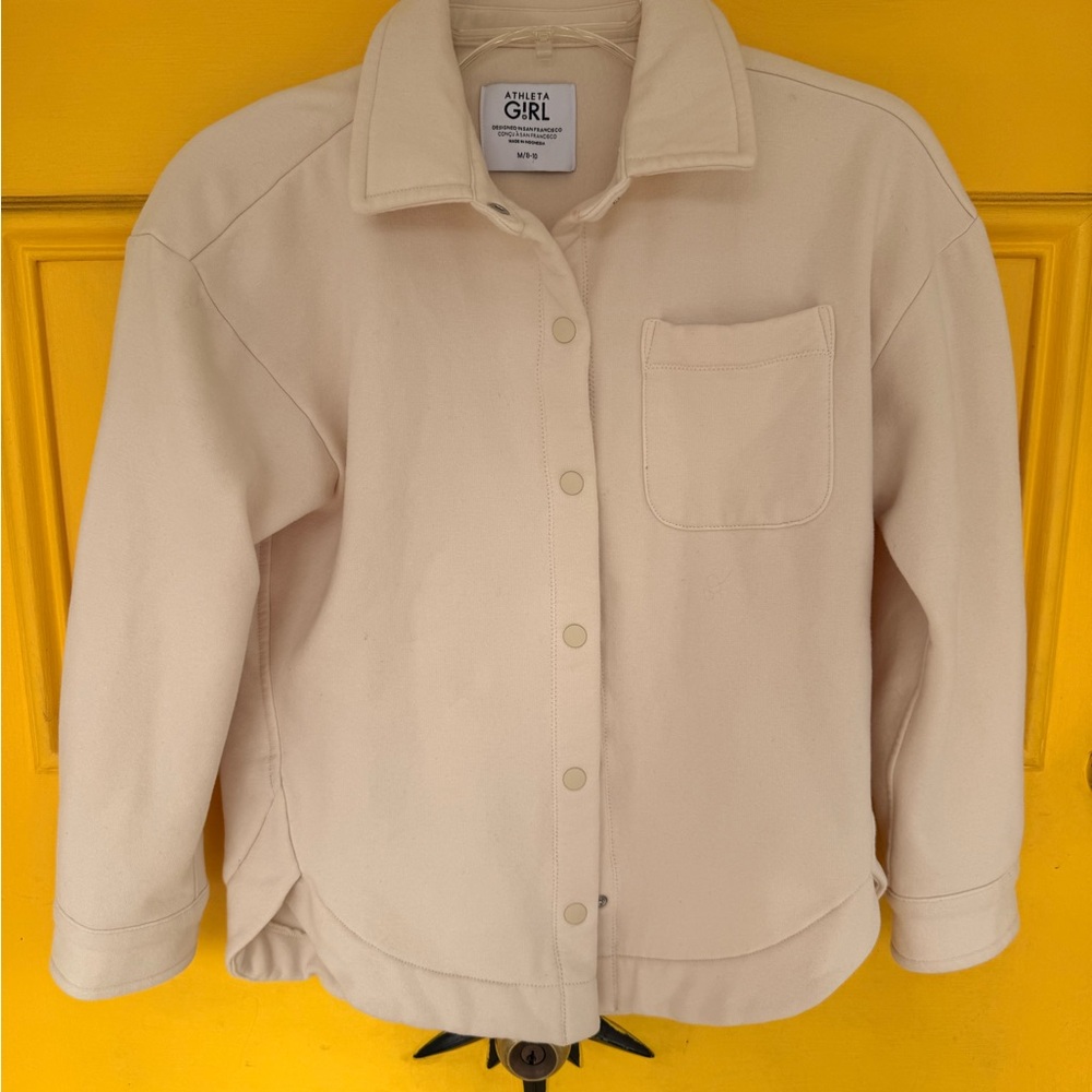Athleta Girl Cream Button-Front Jacket